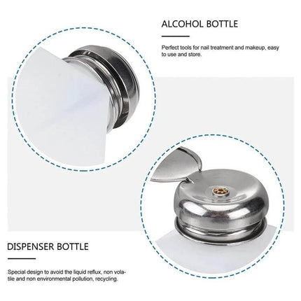 Push Down 200ml Alcohol Dispenser Bottle For Cleaning And Nail Art stainless steel push-down dispenser for nail art and workstation cleaning