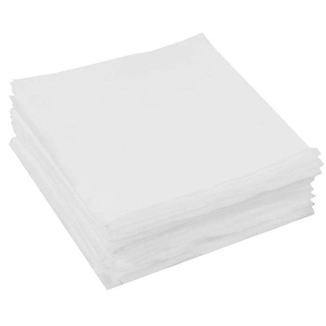 100 Pack Soft Cleaning Cloths for Eyeglasses and Screens — stack of white gentle, non‑abrasive microfiber cloths for glasses, screens and lenses