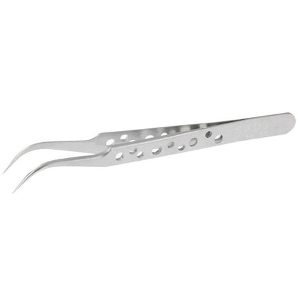 Corrosion-Resistant Curved Steel Tweezers for Precision Tasks - angled stainless steel tweezer for electronics, soldering and delicate component handling