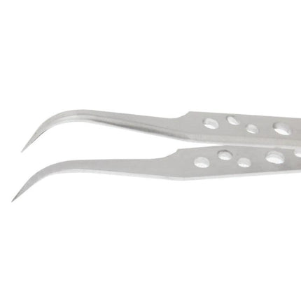 Corrosion-Resistant Curved Steel Tweezers for Precision Tasks - angled stainless steel tips for electronics, soldering and delicate component handling