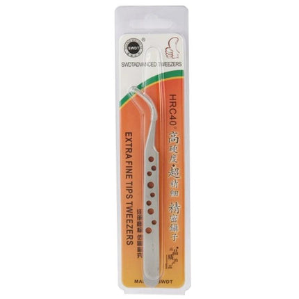 Corrosion-Resistant Curved Steel Tweezers for Precision Tasks in blister pack, extra-fine tips for electronics and delicate work