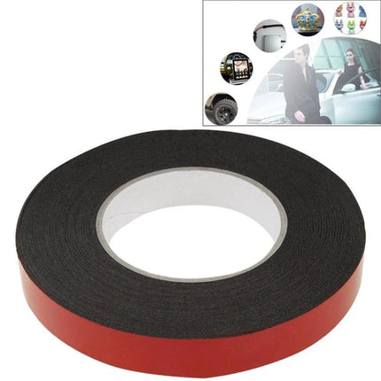 Double Sided Sponge Adhesive Tape for Everyday Mounting, 2cm x 10m - black foam roll for labels, seals, phone and auto repairs
