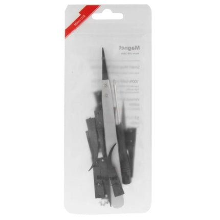 9-in-1 Replaceable Tweezers Set for Precision Electronics Tasks — pack showing metal tweezers and interchangeable tips for soldering and delicate component handling