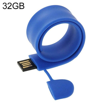 Silicone Bracelet USB Flash Drive with 32GB Storage blue wearable USB bracelet, flexible 32GB hot plug-and-play flash drive