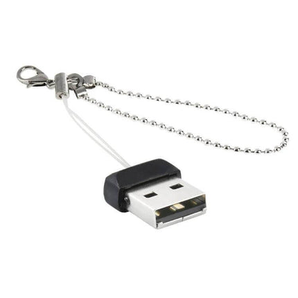 8GB Mini USB Flash Drive with Keychain for Computer Storage - compact black mini USB drive with keychain attachment for students and professionals