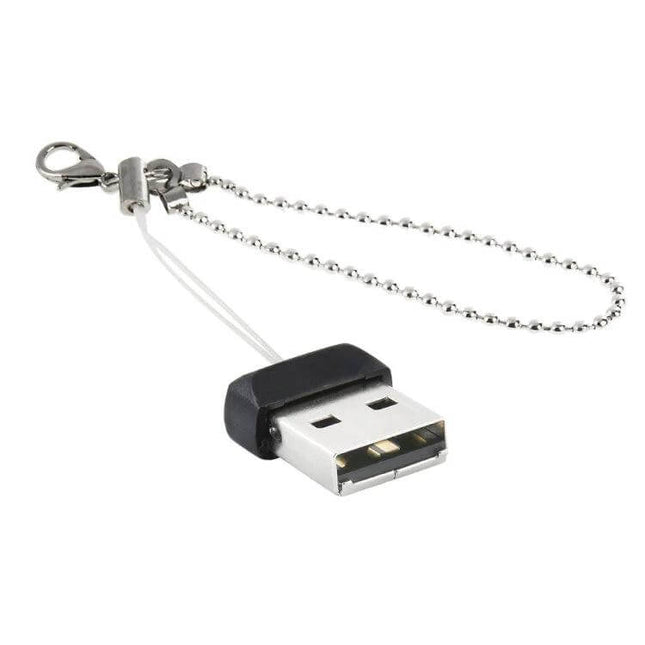 8GB Mini USB Flash Drive with Keychain for Computer Storage - compact black mini USB drive with keychain attachment for students and professionals