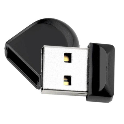 8GB Mini USB Flash Drive with Keychain for Computer Storage compact black mini USB with cap and keychain loop, ideal for students and professionals