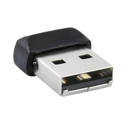 Compact 32GB USB Flash Drive with Keychain for Portable Storage - small black USB flash drive shown close-up on white background