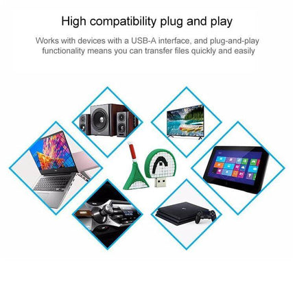 Tennis Racket Shaped USB Flash Drive for Everyday Data Storage shown with laptops, tablets, TVs and gaming consoles to highlight compatibility