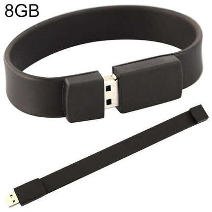 Portable 8GB Black USB Flash Drive for Everyday Data Storage - compact black 8GB USB bracelet style for file transfer and backup