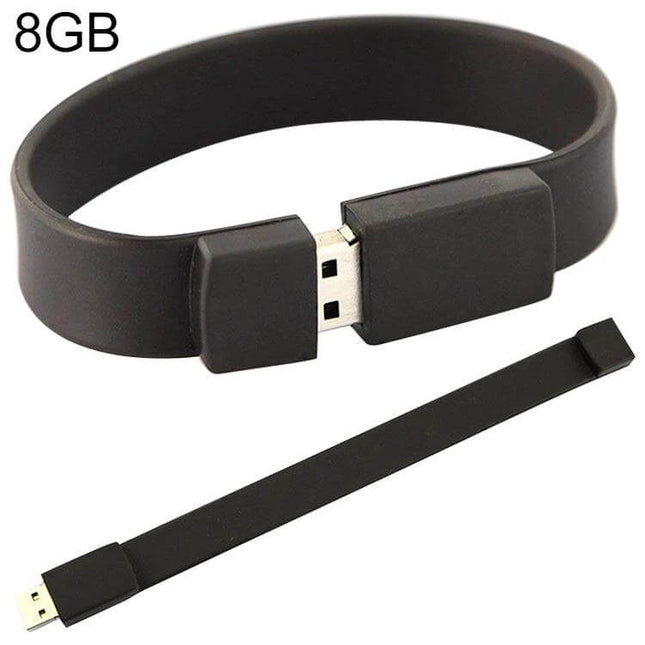 Portable 8GB Black USB Flash Drive for Everyday Data Storage - compact black 8GB USB bracelet style for file transfer and backup