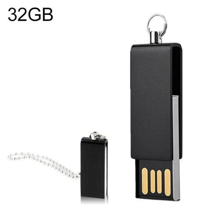 Mini Rotatable USB Flash Drive for Everyday Data Storage - compact 32GB black swivel USB with keyring for portable file transfer