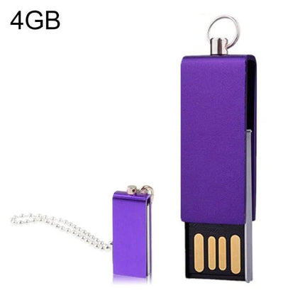 Mini Rotatable USB Flash Drive for Everyday Data Storage - compact purple 4GB swivel USB with keyring for pocketable file transfer
