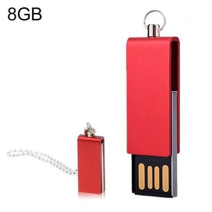 Mini Rotatable USB Flash Drive for Everyday Data Storage - compact red 8GB swivel USB key with keyring and cap