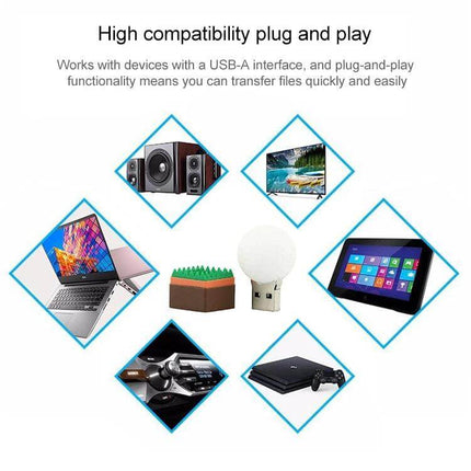 Golf Inspired USB Flash Drive for Portable Data Storage shown with plug-and-play devices like laptop, tablet, TV, speakers and game console