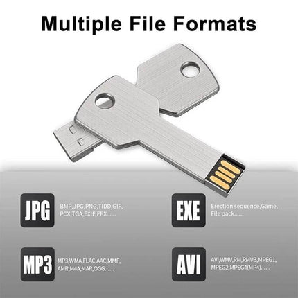 Compact USB Flash Drive with 8GB Storage for File Transfer compact metal key-shaped USB 2.0 drive for documents photos backups and travel
