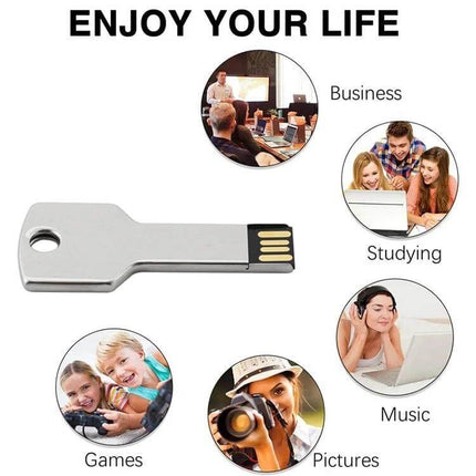 Compact USB Flash Drive with 8GB Storage for File Transfer - compact key-style USB 2.0 for business, studying, music, pictures and games