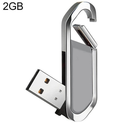 Compact 2GB Grey Keychain USB Flash Drive for Daily File Storage - sleek metal keyring USB for documents and photos