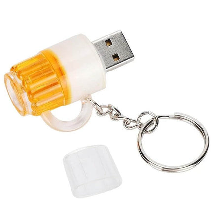 Stylish 16GB USB Flash Drive with Beer Keychain for Portable Storage - compact beer mug USB keychain for photos, files, and everyday backups