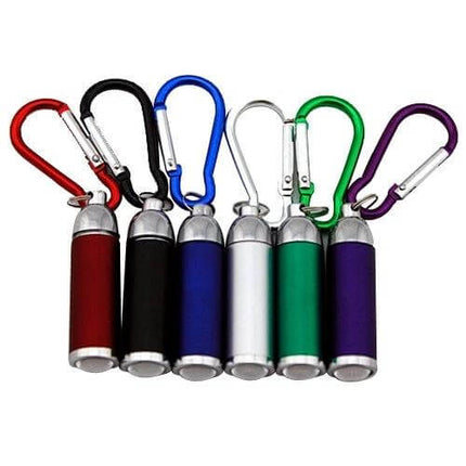 LED Flashlight With Carabiner Buckle For Camping And Emergency Use - compact colorful keychain LED flashlights with carabiner clips