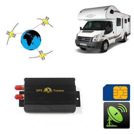 Vehicle Tracker for Real-Time Location and Security Monitoring compact GPS unit for RVs trucks and heavy equipment with satellite icons