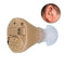 Wireless Behind-the-Ear Hearing Aid for Everyday Assistance beige in-ear device with adjustable volume for clearer conversations and TV