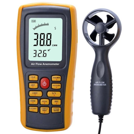 Benetech Digital Anemometer for Wind Speed and Air Measurement handheld ABS anemometer with 2.6-inch LCD for HVAC and weather monitoring