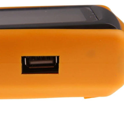Benetech Digital Pressure Manometer for Gas and Liquid Measurement - side view showing orange casing and USB port