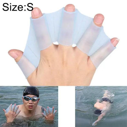 Silicone Webbed Swim Hand Fins Gloves Size S Magenta