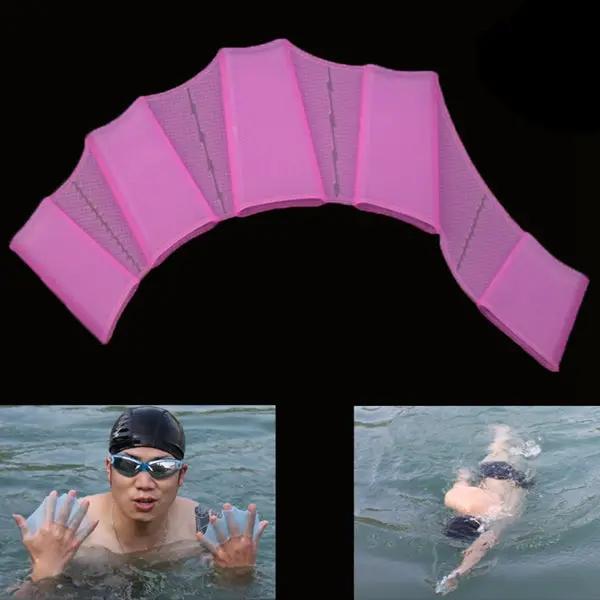 Silicone Webbed Swim Hand Fins Gloves Size S Magenta