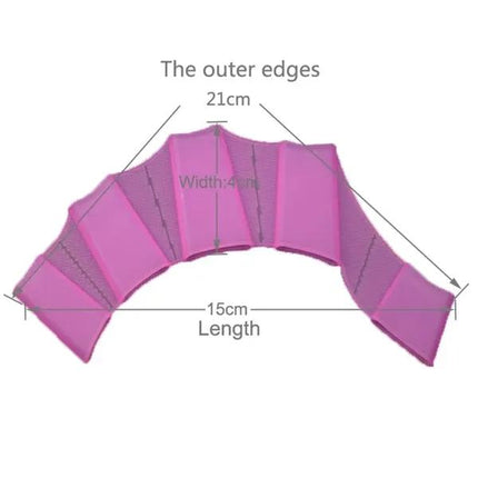 Silicone Webbed Swim Hand Fins Gloves Size S Magenta