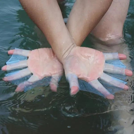 Silicone Webbed Swim Hand Fins Gloves Size S Magenta