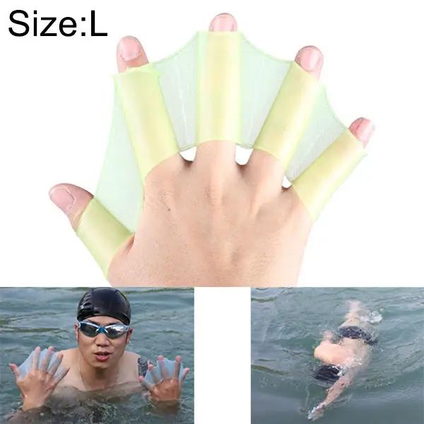 Silicone Swim Web Hand Fins Gloves Size L Magenta Green Blue