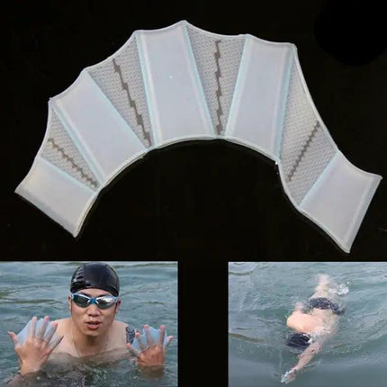 Silicone Swim Web Hand Fins Gloves Size L Magenta Green Blue | Syndmart