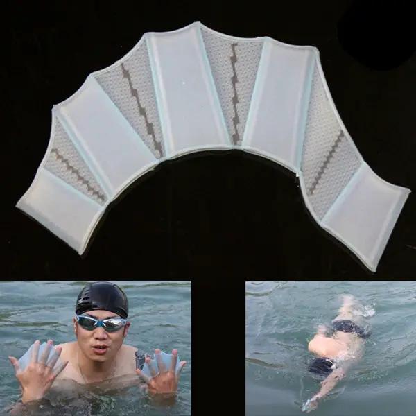 Silicone Swim Web Hand Fins Gloves Size L Magenta Green Blue | Syndmart