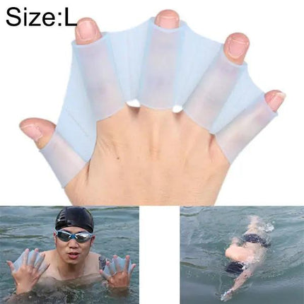 Silicone Swim Web Hand Fins Gloves Size L Magenta Green Blue | Syndmart