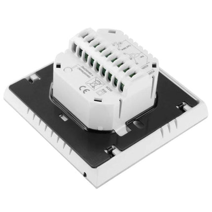 Programmable Thermostat for Room Temperature Control in Air Conditioning mounted rear view showing terminal block and acrylic lens housing