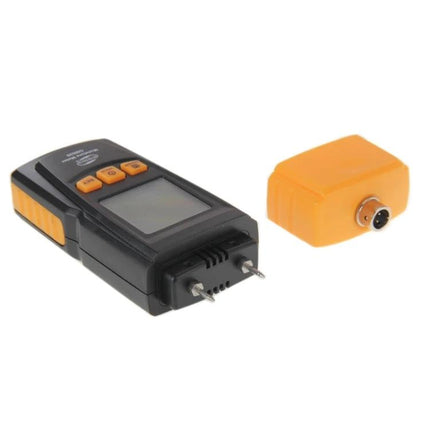 Benetech Digital Wood Moisture Meter for Everyday Measurements handheld meter with LCD and detachable orange probe for woodworking moisture checks