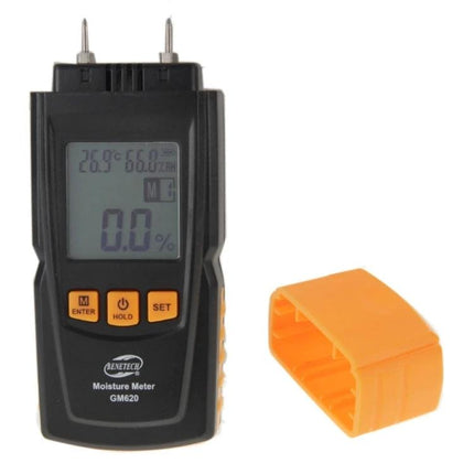 Benetech Digital Wood Moisture Meter for Everyday Measurements - handheld wood moisture meter with LCD and protective cap