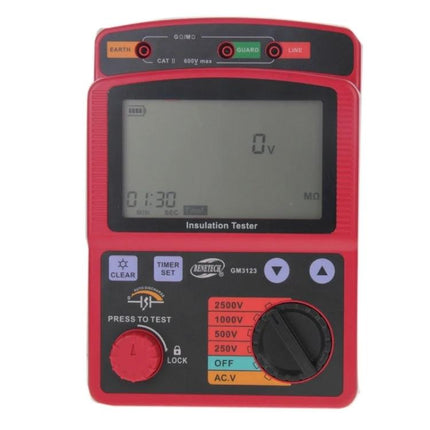 Benetech High Voltage Insulation Tester for Electrical Safety Checks digital insulation resistance tester with display and rotary voltage selector