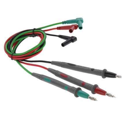 Benetech High Voltage Insulation Tester for Electrical Safety Checks - set of red, green, black test leads and probes for insulation resistance testing