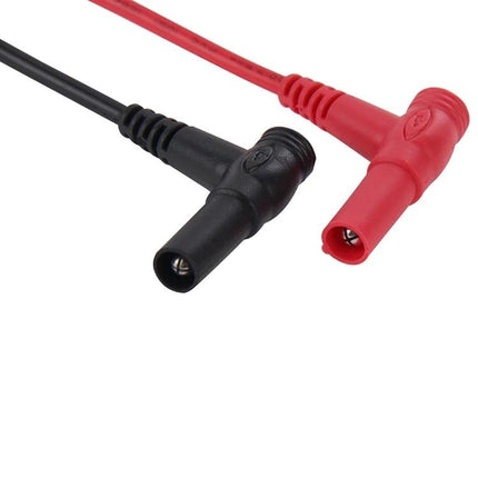 Universal Multimeter Test Lead Probes for Safe Electrical Testing - red and black right-angle insulated probe leads for accurate, safe multimeter measurements