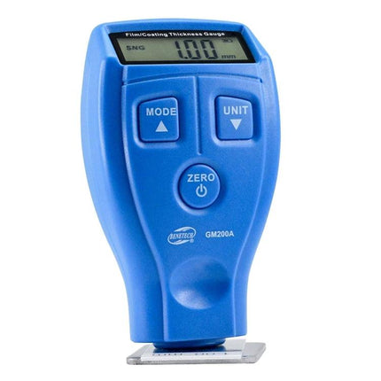 Benetech Coating Thickness Gauge for Metal Surfaces handheld blue gauge displaying 1.00 mm reading for coating thickness measurement