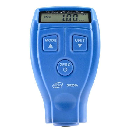 Benetech Coating Thickness Gauge for Metal Surfaces handheld blue gauge showing 1.00 mm reading