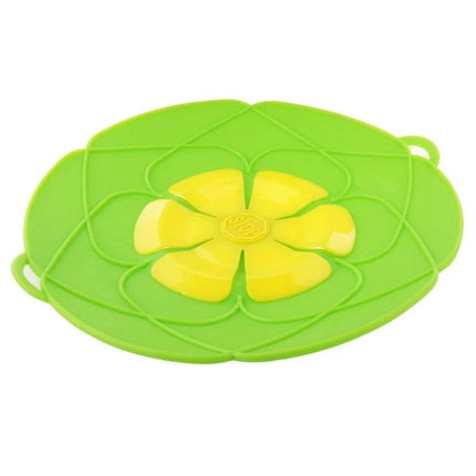Spill Proof Silicone Pot Cover Prevents Boil Overs Fits 6 to 9.5 in - green flower silicone lid for pots and pans