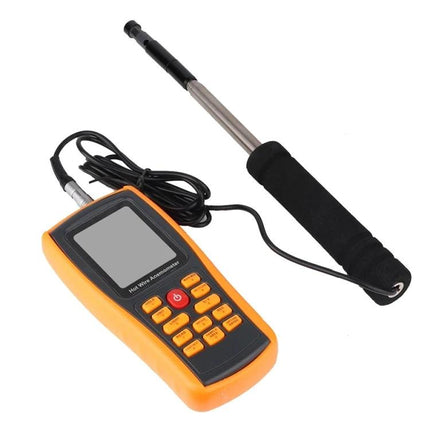 Benetech Digital Anemometer for Measuring Wind and Temperature handheld device with telescopic probe for HVAC and outdoor airflow checks