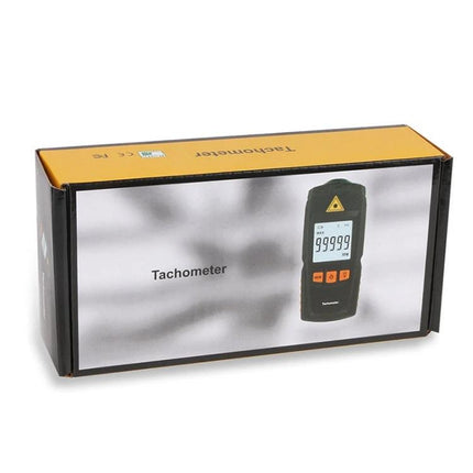 Benetech Handheld Laser Tachometer for RPM Measurement boxed unit showing 5-digit LCD and control buttons