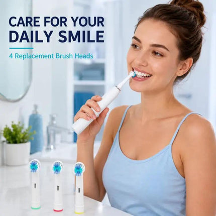 Electric Toothbrush Heads 4 Pack With Soft Nylon Bristles | Syndmart