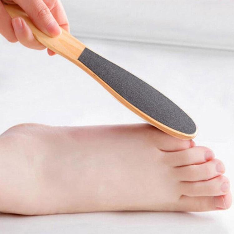 Double-Sided Wooden Foot Massager with Emery Board - Random Color Delivery