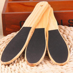 Double-Sided Wooden Foot Massager with Emery Board - Random Color Delivery